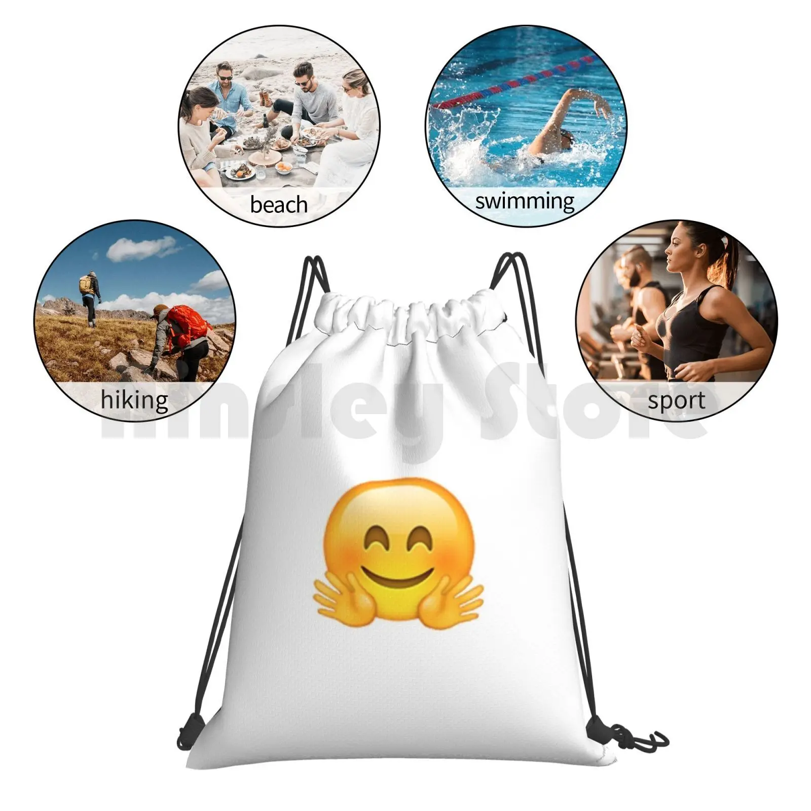 

Backpack Drawstring Bags Gym Bag Waterproof Hands Phone Texting Funny Cute Hugs Hug Internet Jazz Hands