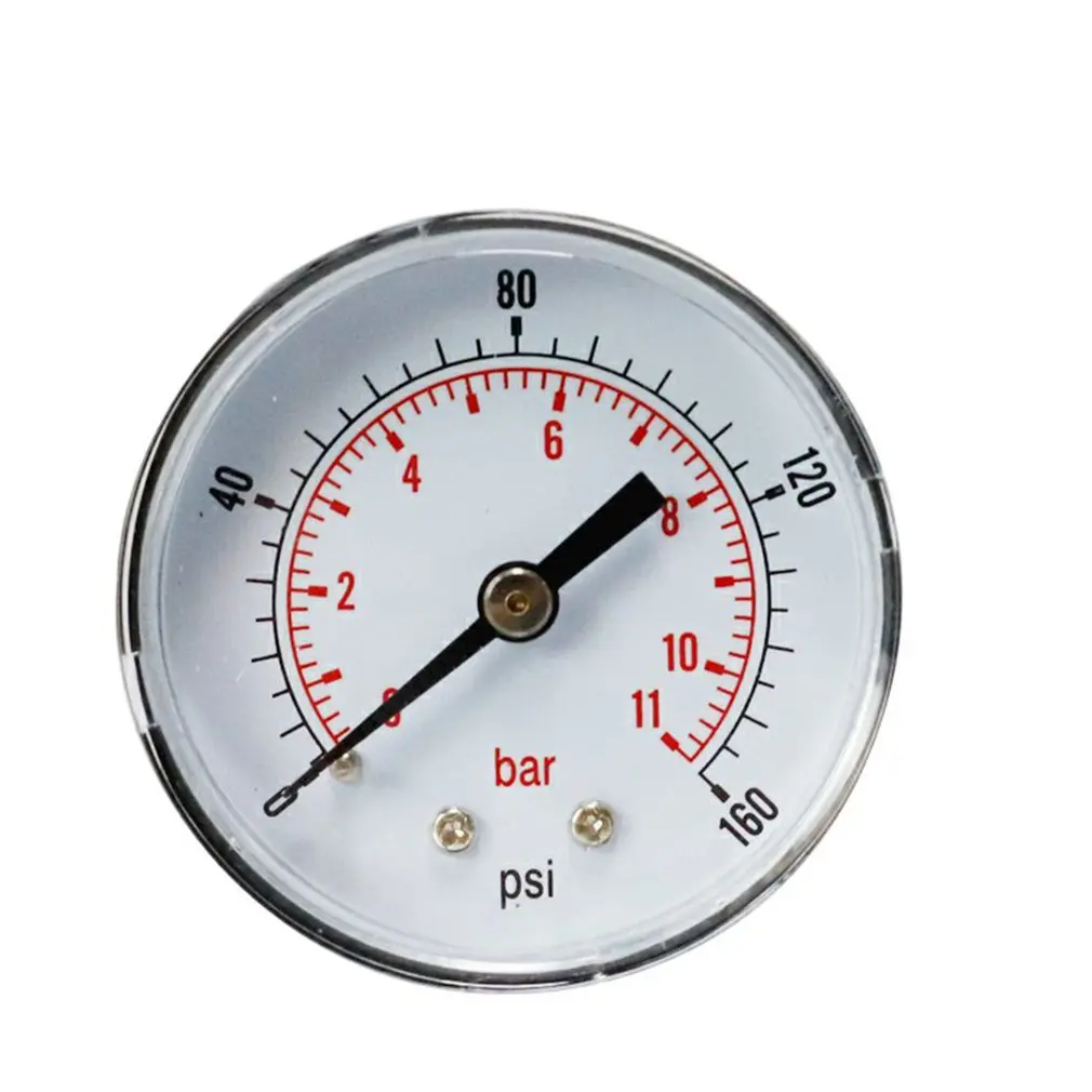 

Осевой манометр, высокоточный барометр, манометр для масла, датчик давления воды, 0-160psi, 0-11 бар