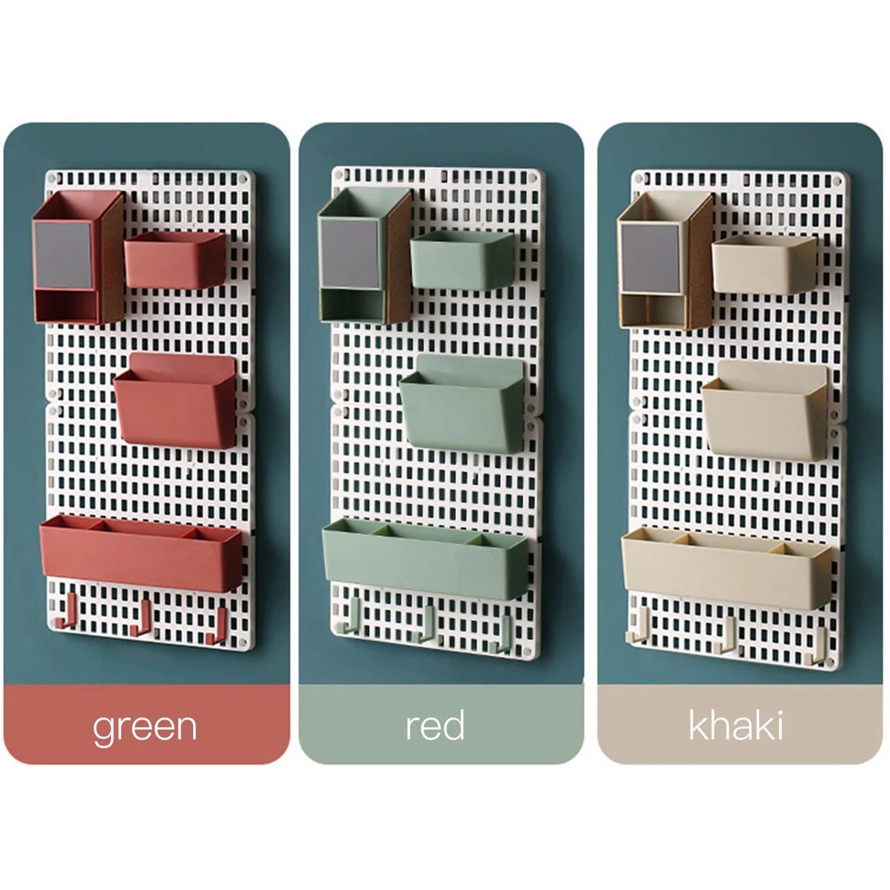

Punch-for Storage, No Racks Wall Storage Organizer Plastic Hole Board Holder for Home Kitchen Bathroom Decor
