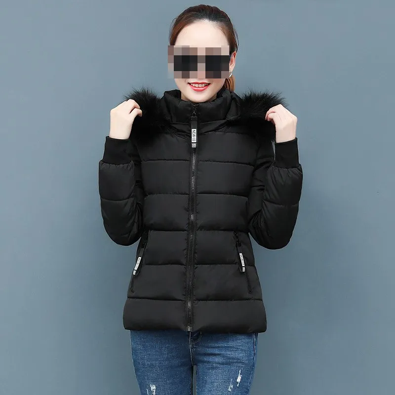Fashion Women Winter Fur Hooded Coat Padded Quilted Puffer Bubble Warm Outwear Jacket