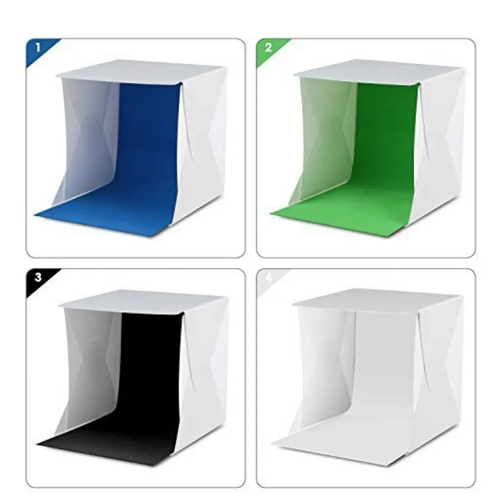 

Light Tent Portable Light Box Photography Kit with LED Light (8.5X8.5X8.5 Inches) 4 Colors Backdrops