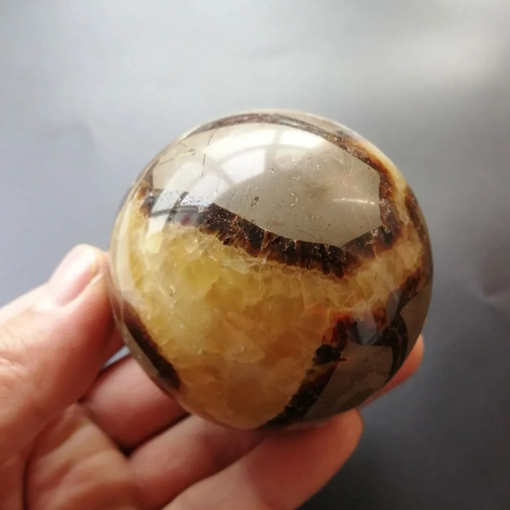 

Beautiful Natural Septarian Ball Rare Quartz Crystal Sphere Healing Stone and Mineral Specimen For Home Decoration