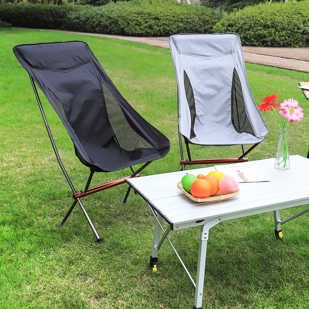 구매 야외 캠핑 의자 초경량 컴팩트 알루미늄 합금 휴대용 등받이, 피크닉 바베큐 해변 낚시 접이식 의자