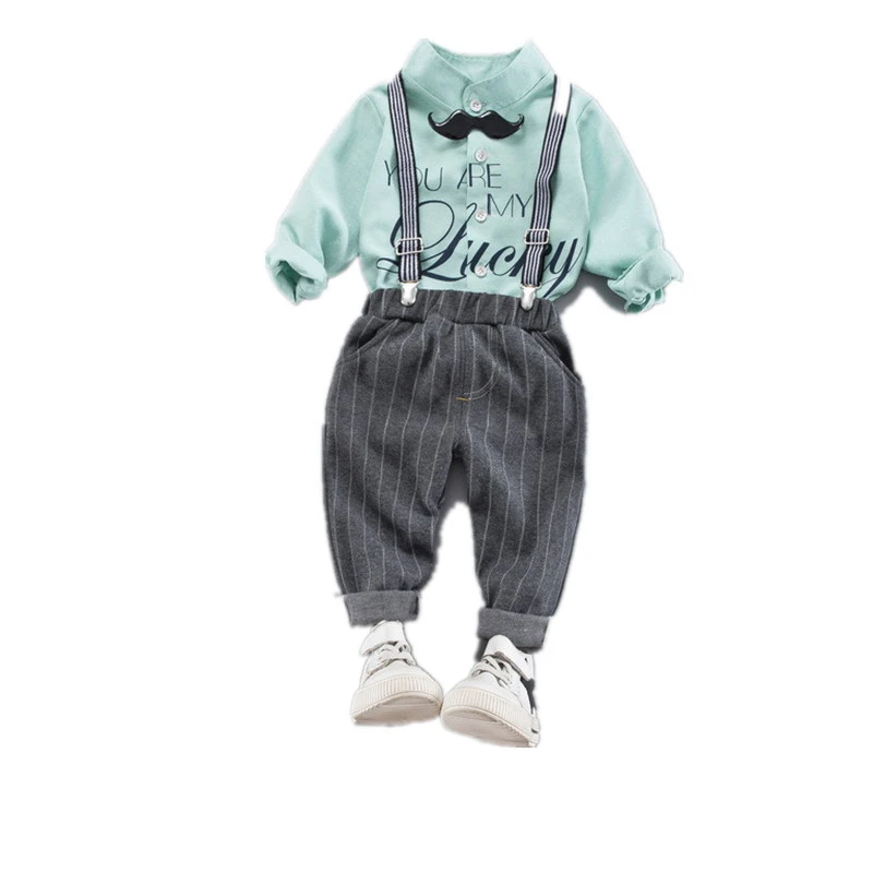 Весенне-осенние детские комплекты одежды из хлопка для маленьких мальчиков и