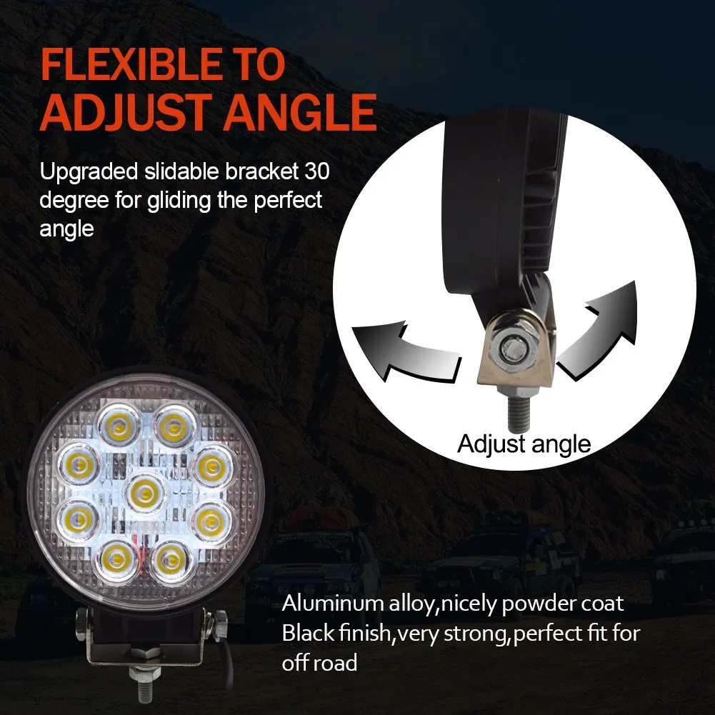 2 шт. 4 дюйма 27 Вт Светодиодная рабочая лампа точечный луч рабочий светильник s 12 в