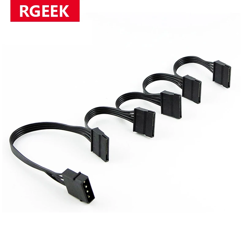 RGEEK 4-контактный IDE Molex от 1 до 5 SATA 15-контактный сплиттер жесткого диска HDD SSD Кабель