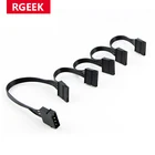 RGEEK 4-контактный IDE Molex от 1 до 5 SATA 15-контактный сплиттер жесткого диска HDD SSD Кабель питания Шнур для Чиа монет майнинга 18AWG черный