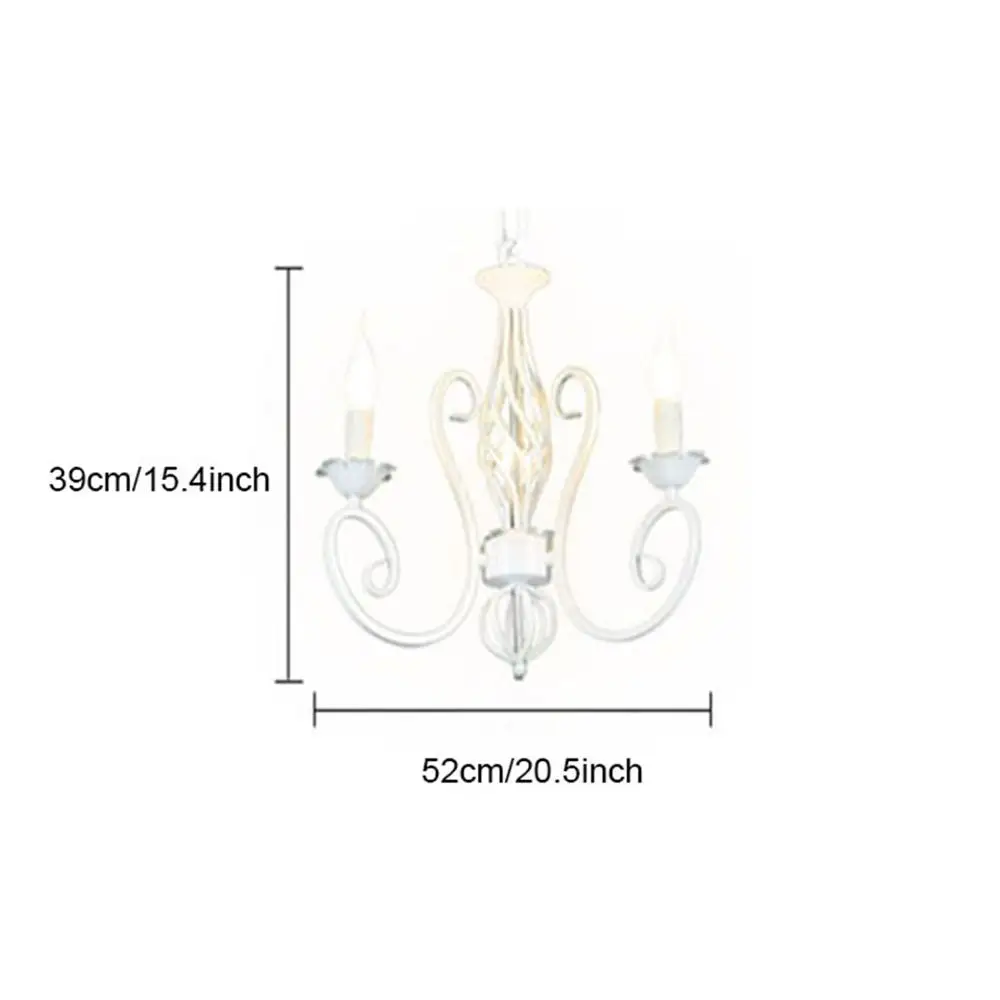 Люстра из кованого железа E14 * 3 шт. светодиодный светильник Свеча белый винтажный