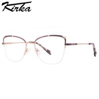 kirka female prescription eyeglasses frames cat eyewear for office lady fashion brand half rim los%c2%a0lentes optical glasses frames