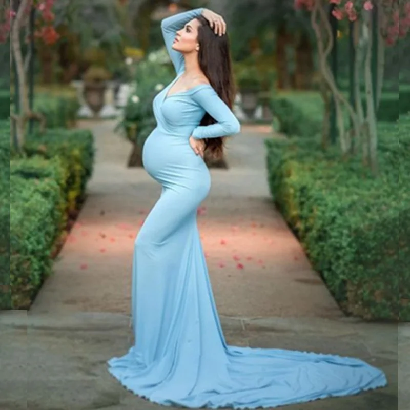 Материнство фотография Реквизит Макси Беременность Одежда кружевное платье для