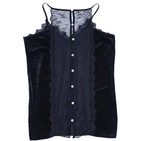 

New lace back Velour vest with V-neck lace velvet backing