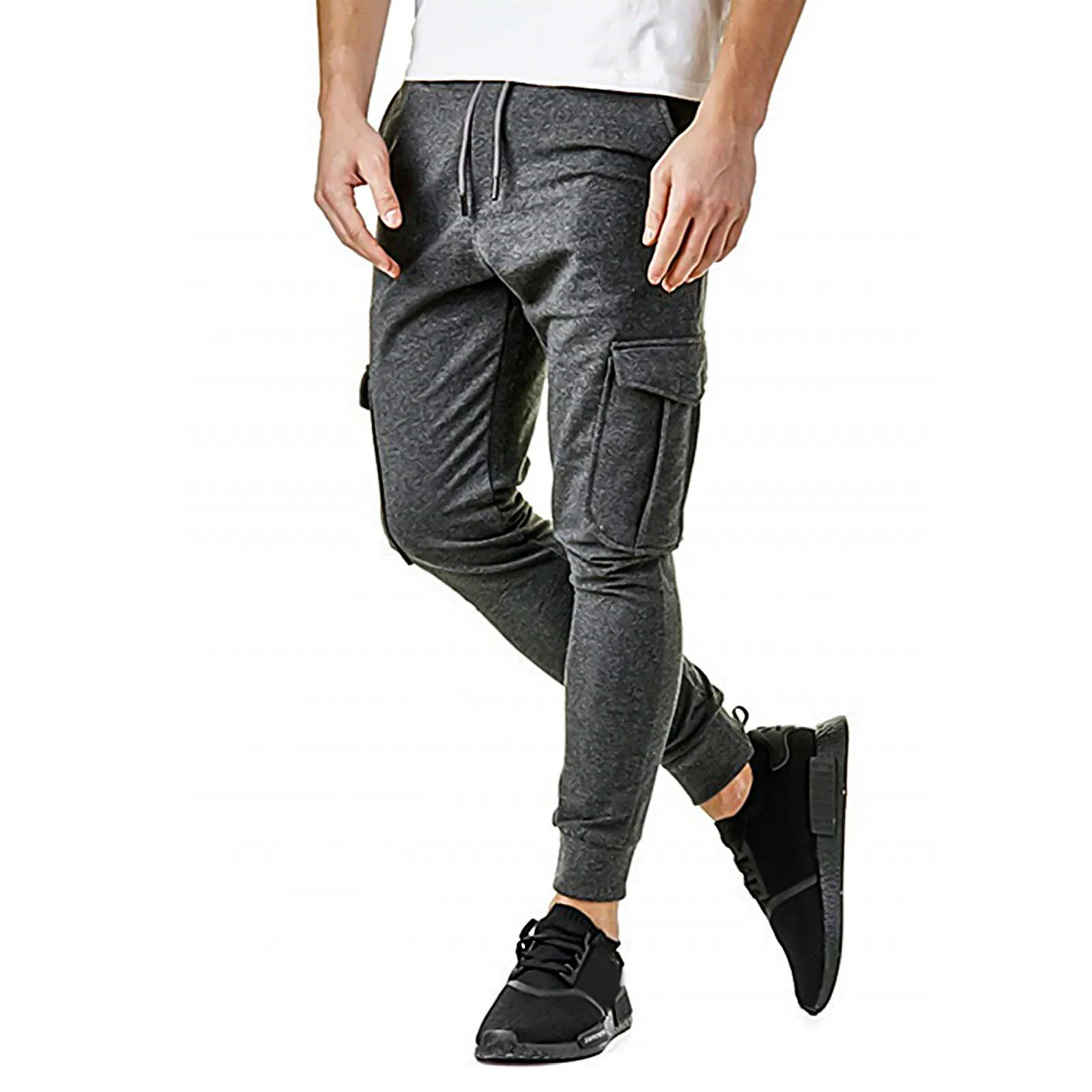 

Men Autumn Pants Casual Tight Solid Multi-pocket Running Sports Sweatpants Active Pants Gym Workout Jogging Men's Clothing