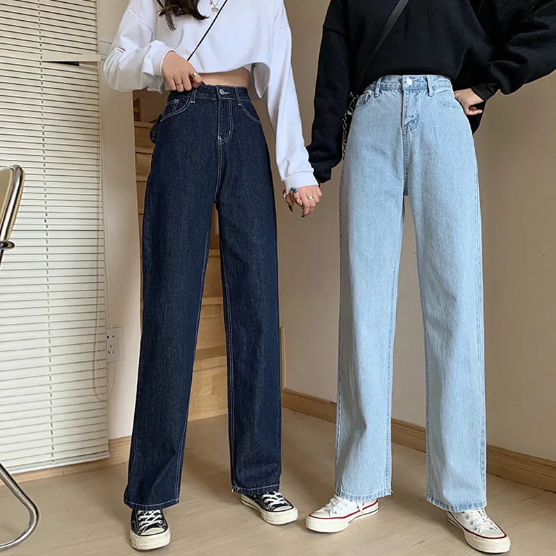 SML 2 цвета 2020 корейский стиль женские тонкие однотонные джинсовые брюки