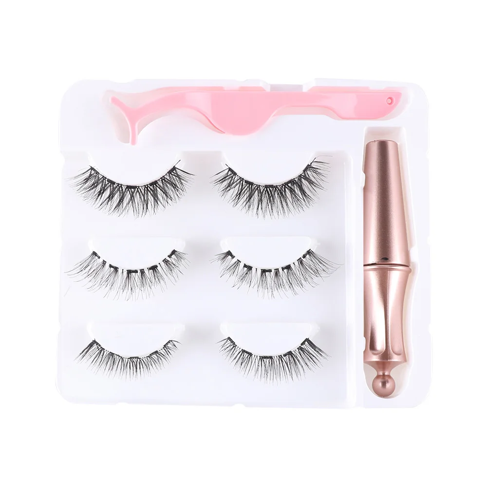 Set 04 Wispies 5 магнитные Накладные ресницы с магнитной подводкой для глаз и набор пинцетов Магнитный ненастоящий ресницы Водонепроницаемый стойкий ресницы удлинитель макияж - Цвет: Set 04 Wispies