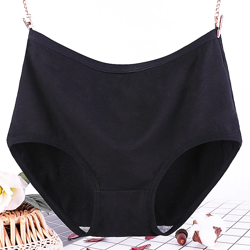 Большие размеры женские трусики с высокой талией хлопковые для менструального