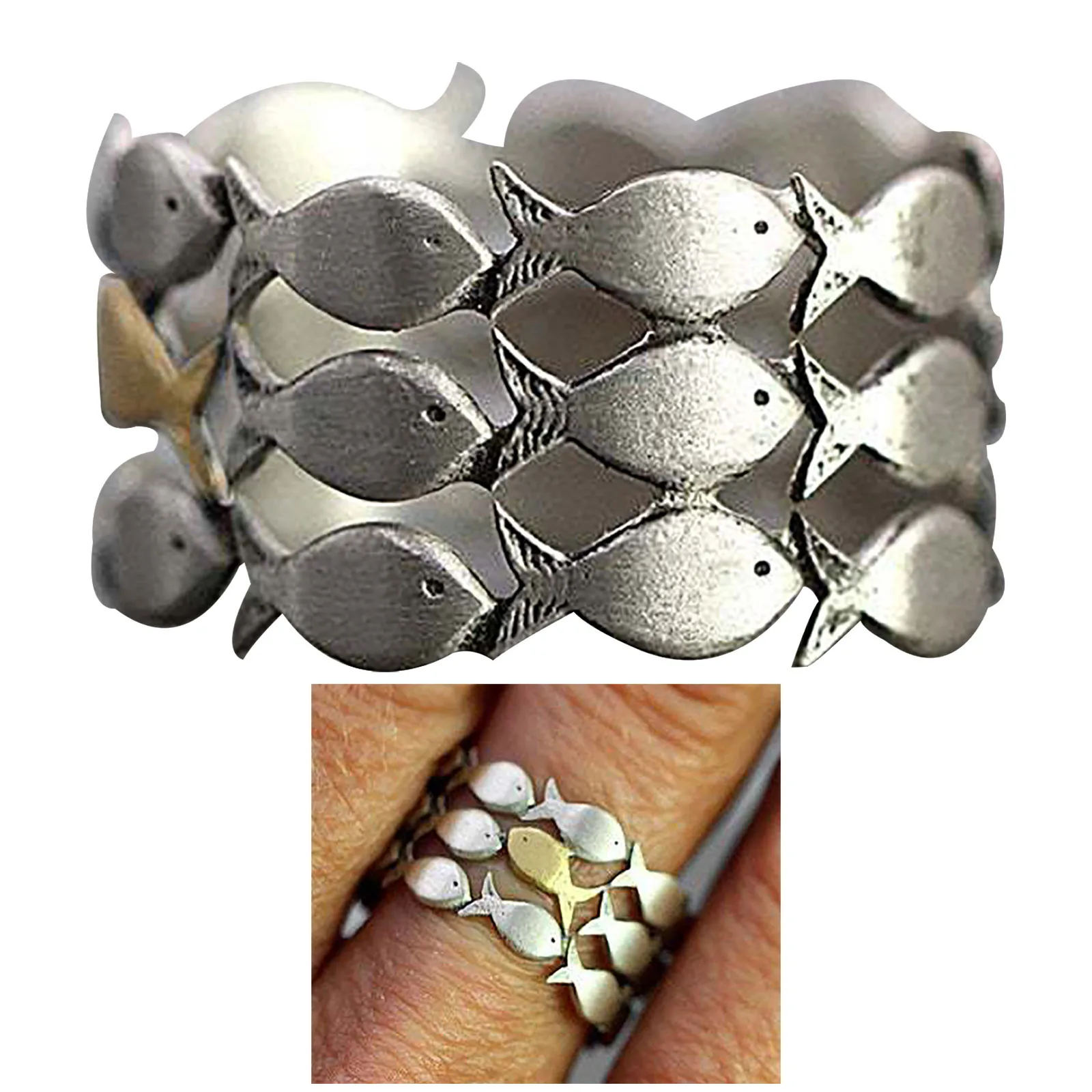 Новые креативные золотые рыбки плавать на кольце чтобы подчеркнуть Вашу