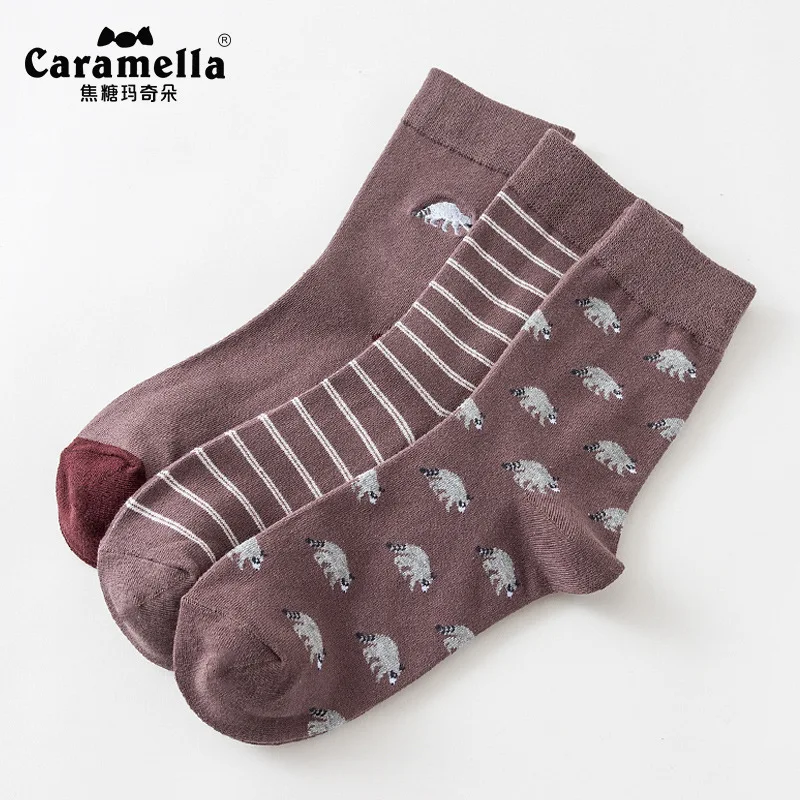 Caramella мужские хлопковые носки с вышивкой 3 пары/Лот|Мужские носки| |