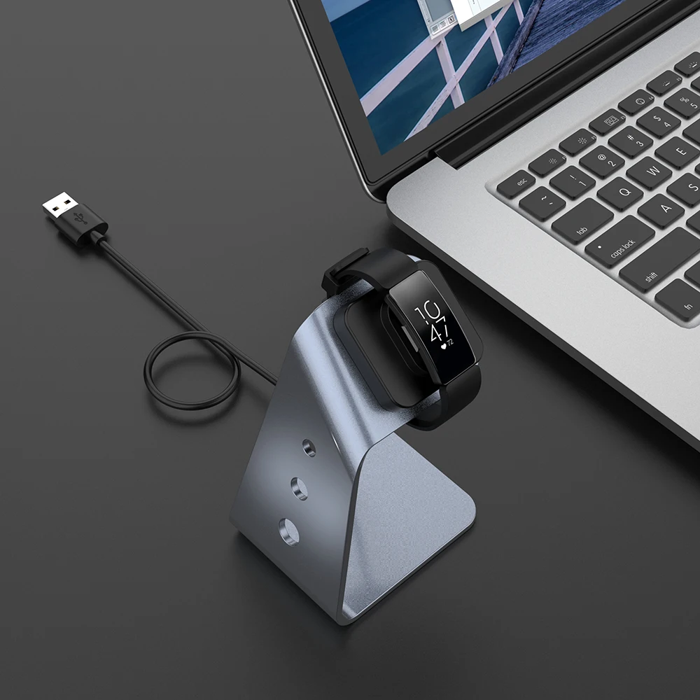 

Inspire HR USB Chargers for Fitbit Ace 2 Power Cable Magnetic Charging Dock Station Stand Fast Adapter Metal