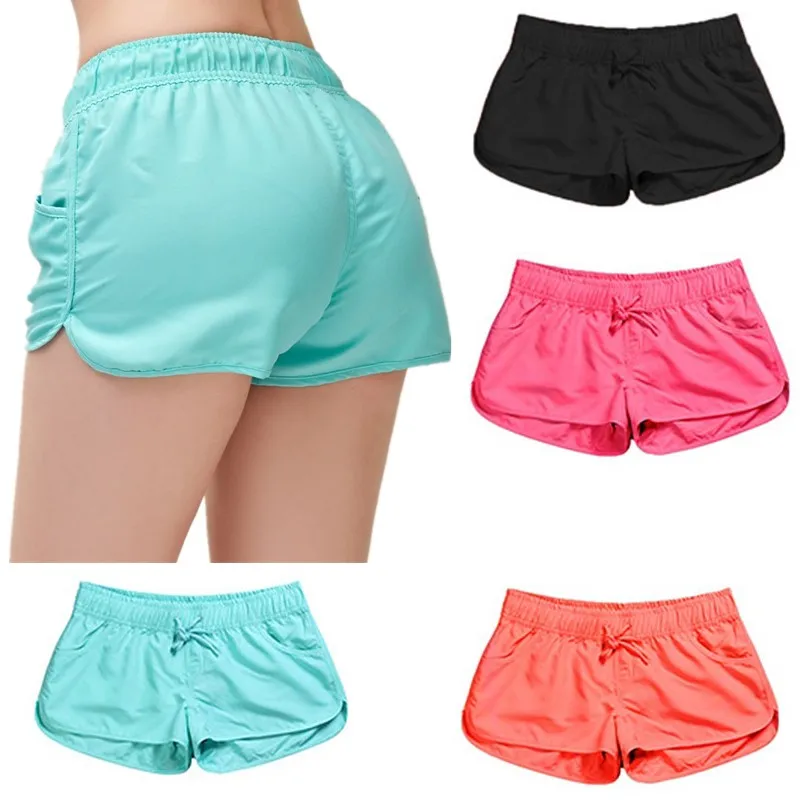 

GAOKE New 2021 Summer Casual Shorts Women Fit Solid Available Shorts Loose Elastic Waist Breathable Women Fashion Shorts