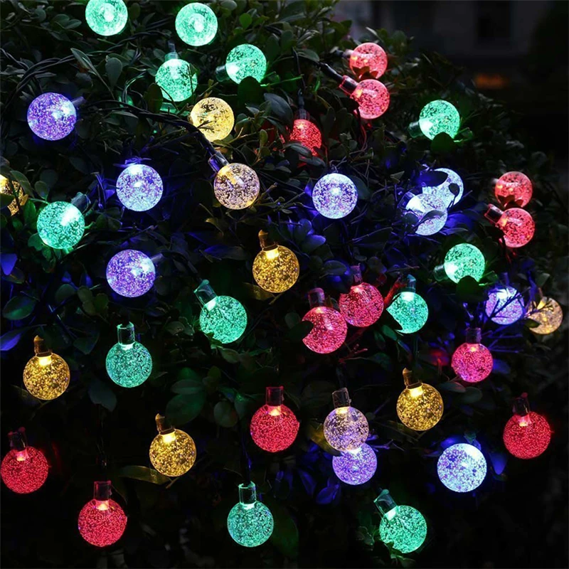 

50/100 LEDs Crystal ball 7M/12M Solar Power String Lamp LED String Fairy Lights Outdoor Solar Garlands Garden Christmas Decor