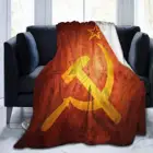 Фланелевое флисовое покрывало для кровати, легкий уютный плед для дивана, желтое покрывало для взрослых и детей, российский советский коммунистический стиль