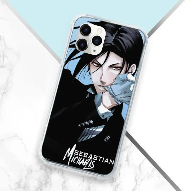

Black Butler Anime Phone Case Transparent for iPhone 11 12 mini pro XS MAX 8 7 6 6S Plus X 5S SE 2020 XR