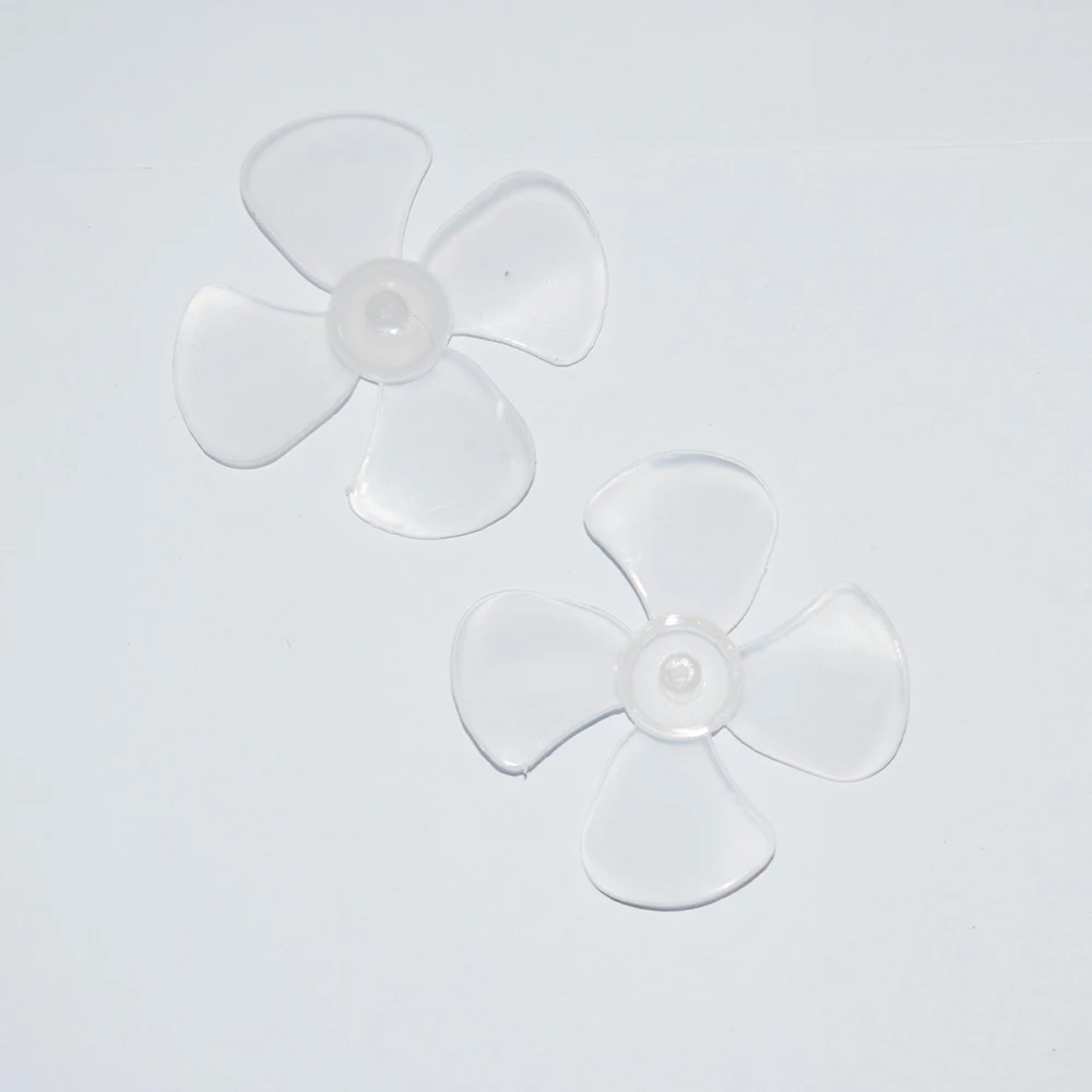 10/100pcs 60mm/2mm hole/4-blade propeller/Transparent clear plastic blades/Toy Accessories/DIY model/Technology model parts | Игрушки и