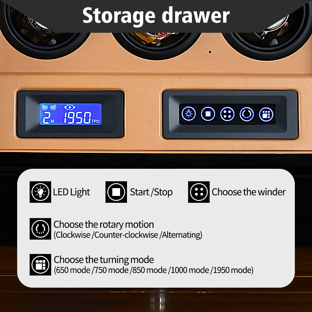 Автоматическая коробка с подзаводом для часов вращение на 6 ЖК контролем и