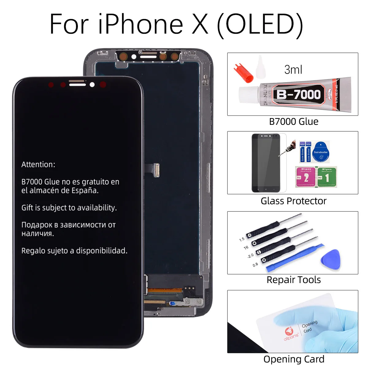 OLED Black Дисплей для iPhone X в сборе с тачскрином на рамке черный - Цвет: OLED Black