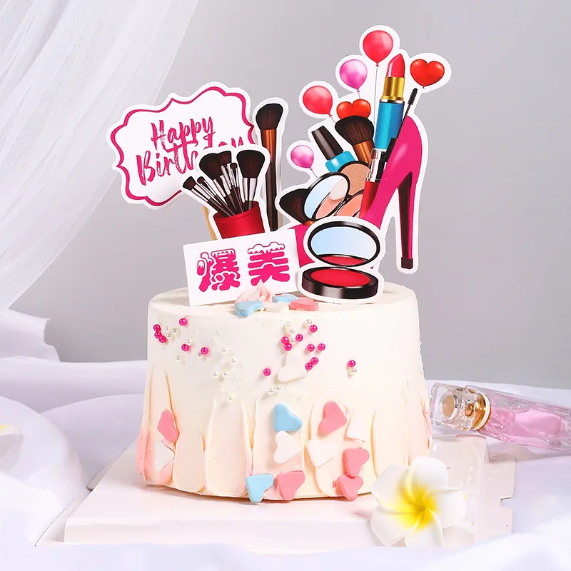 9 шт стильные розовые губные помады с надписями для торта украшения девочек на