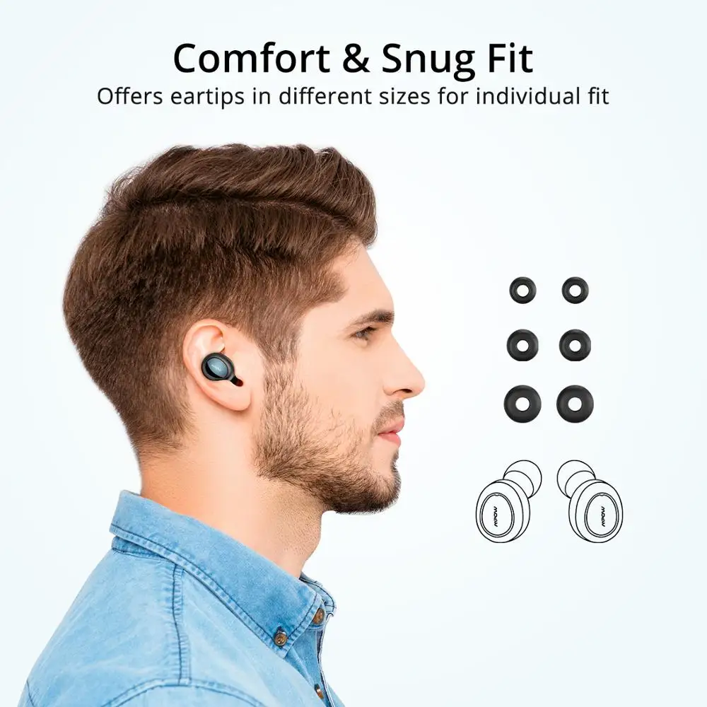 Mpow T2 Bluetooth 5 0 беспроводные наушники настоящие в ухо стерео для iPhone 11/7 Xiaomi|Наушники