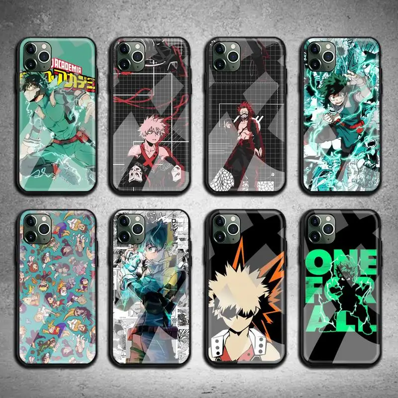 

Anime My Hero Academia deku Phone Case Tempered Glass For iPhone 12 pro max mini 11 Pro XR XS MAX 8 X 7 6S 6 Plus SE 2020 case