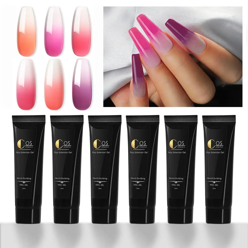 COSCELIA Новый полигель для наращивания ногтей температурные цвета отмачиваемый лак