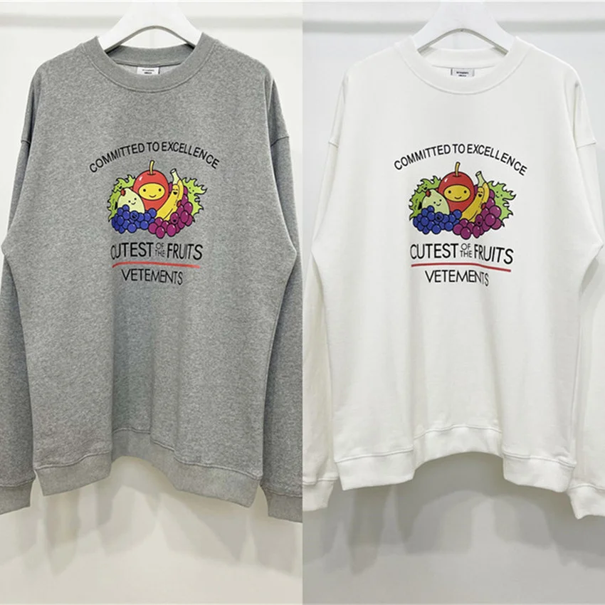 

Vetements Cutest Of The Fruits Sweatshirts Men Women 1:1 High-Quality Multicolor Graphic Vetements Hoodie VTM O-neck