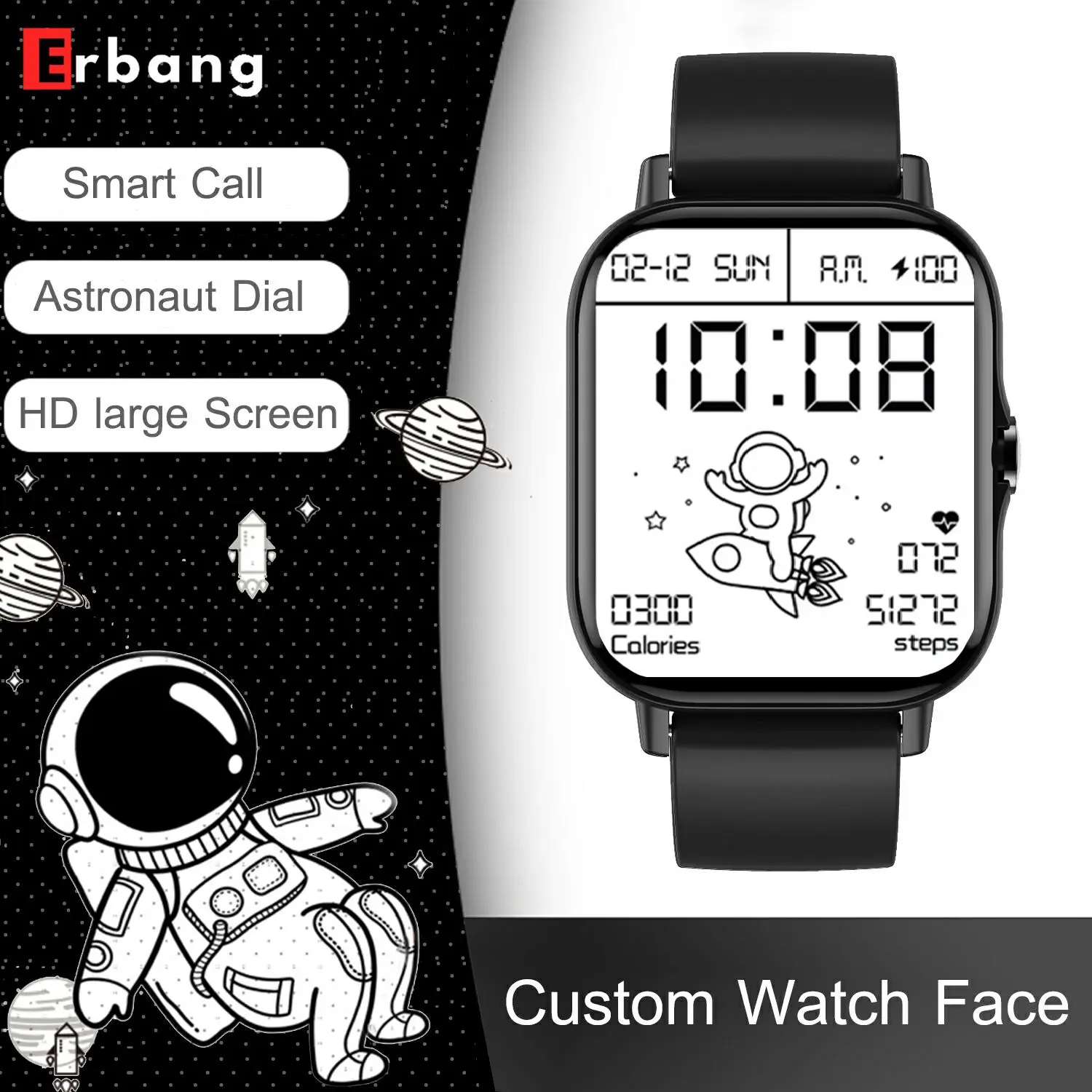 ERBANG GTS connecmontre Tee для мужчин и женщин браслет с вызовом Bluetooth 2021 дюймов