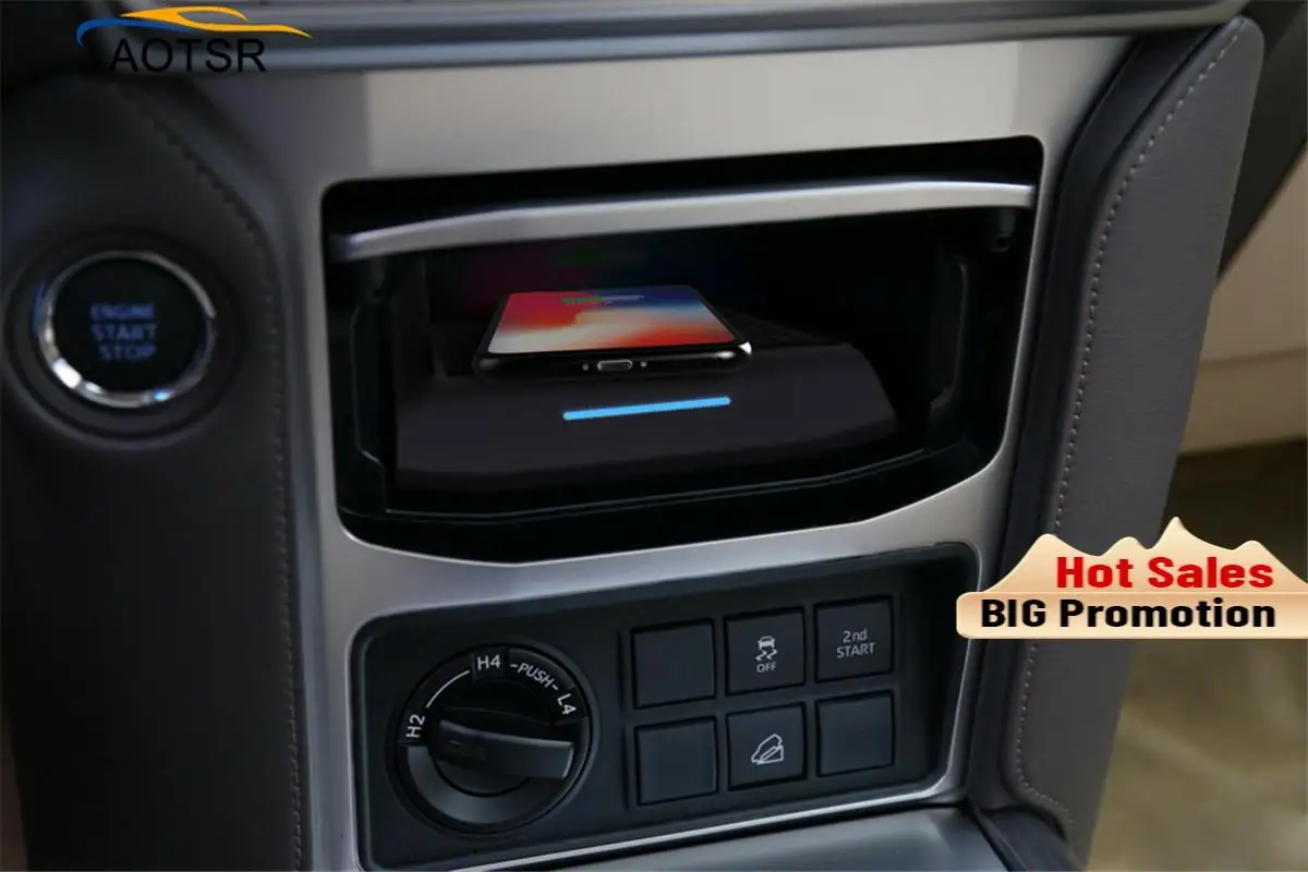 QI специальное автомобильное беспроводное зарядное устройство для Toyota Prado 2018