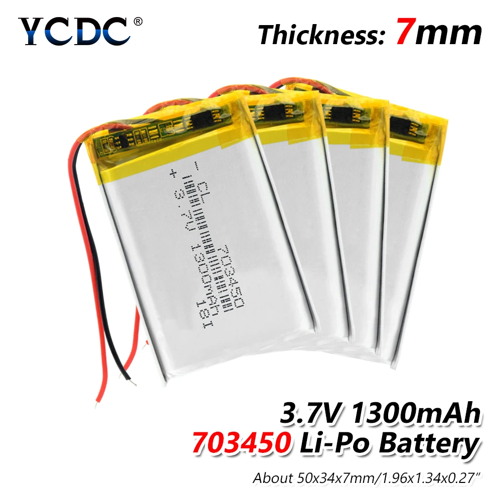 3 7 V 1300mAh 703450 литий ионная батарея Lipo Lipolymer батареи gps Беспроводная радио камера