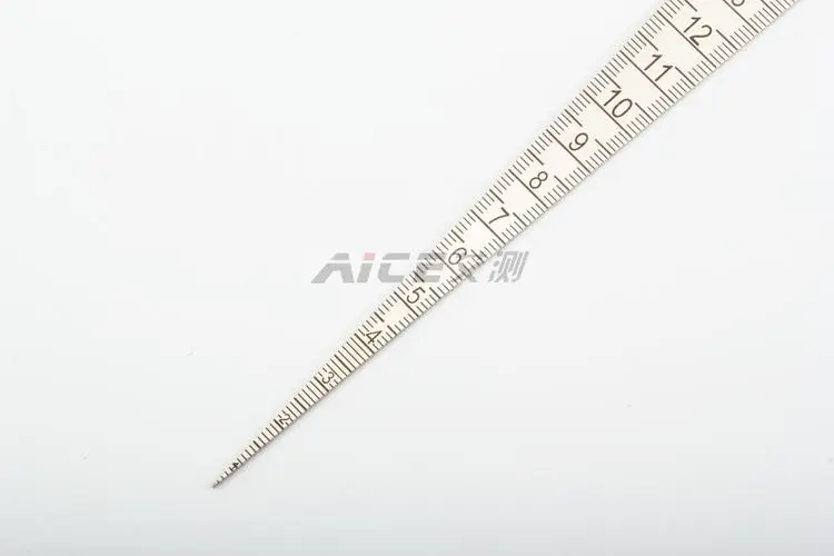 

1-15mm Clearance Ruler Tapered Ruler Wedge Feeler Gauge Aperture Ruler Internal Diameter Ruler Stainless Steel + Steel Ruler