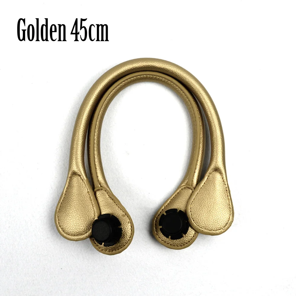 golden 45cm TANQU короткий длинный круглый Pu искусственная кожа ручка для Obag классический мини O сумка женские сумки на плечо - Цвет: golden 45cm