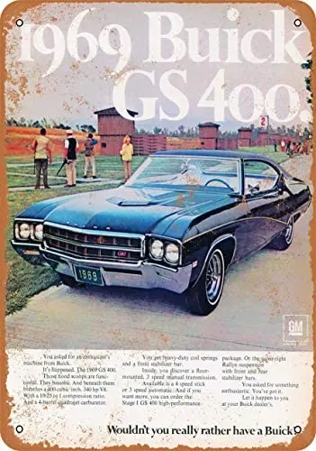 

12 x 16 inches Metal Vintage Funny Tin Sign 1969 Car Art GS 400