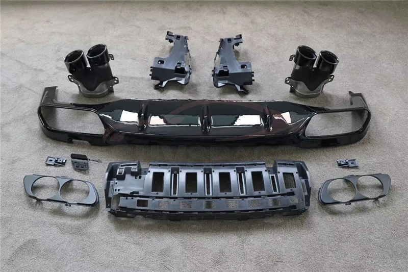 E класс PP Диффузор губа на задний бампер с наконечниками для Benz W213 E200 E300 E43 Sport Change