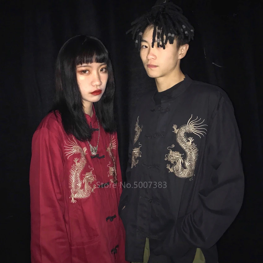 Китайская традиционная одежда с вышивкой дракона костюм Тан куртка для женщин и