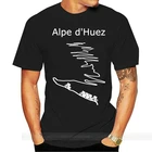 Велосипедная футболка Alpe d Huez in France для мужчин и женщин, хипстерская футболка с круглым вырезом, Модная хлопковая брендовая футболка для мужчин