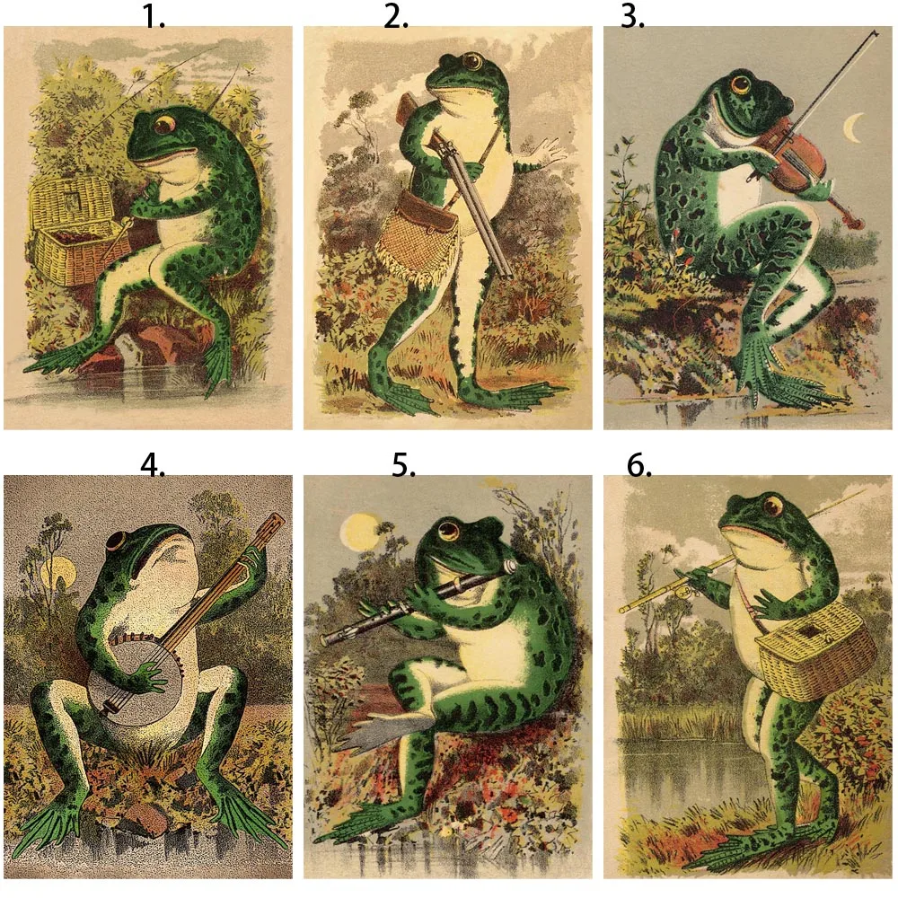 

Banjo Frog Art Poster Canvas Painting Creativity Poster and Print Wall Art Picture for Living Room Home Decoration with Frame