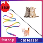 Игрушки для кошек, забавная игрушка для кошек, радужная лента, игрушка для кошек, пластиковая Интерактивная палочка, товары для кошек