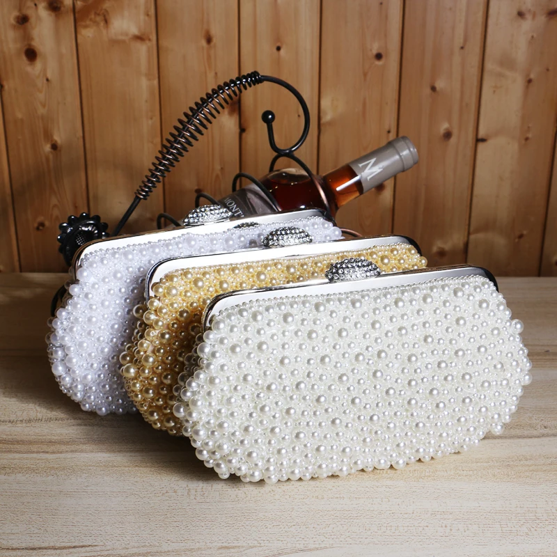 Женская вечерняя сумка-клатч GLOIG украшенная бусинами Роскошный Металлический