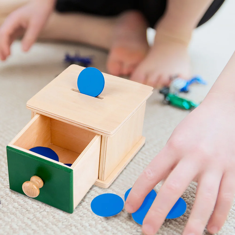 Деревянная игрушка Монтессори для раннего развития коробка монет обучения