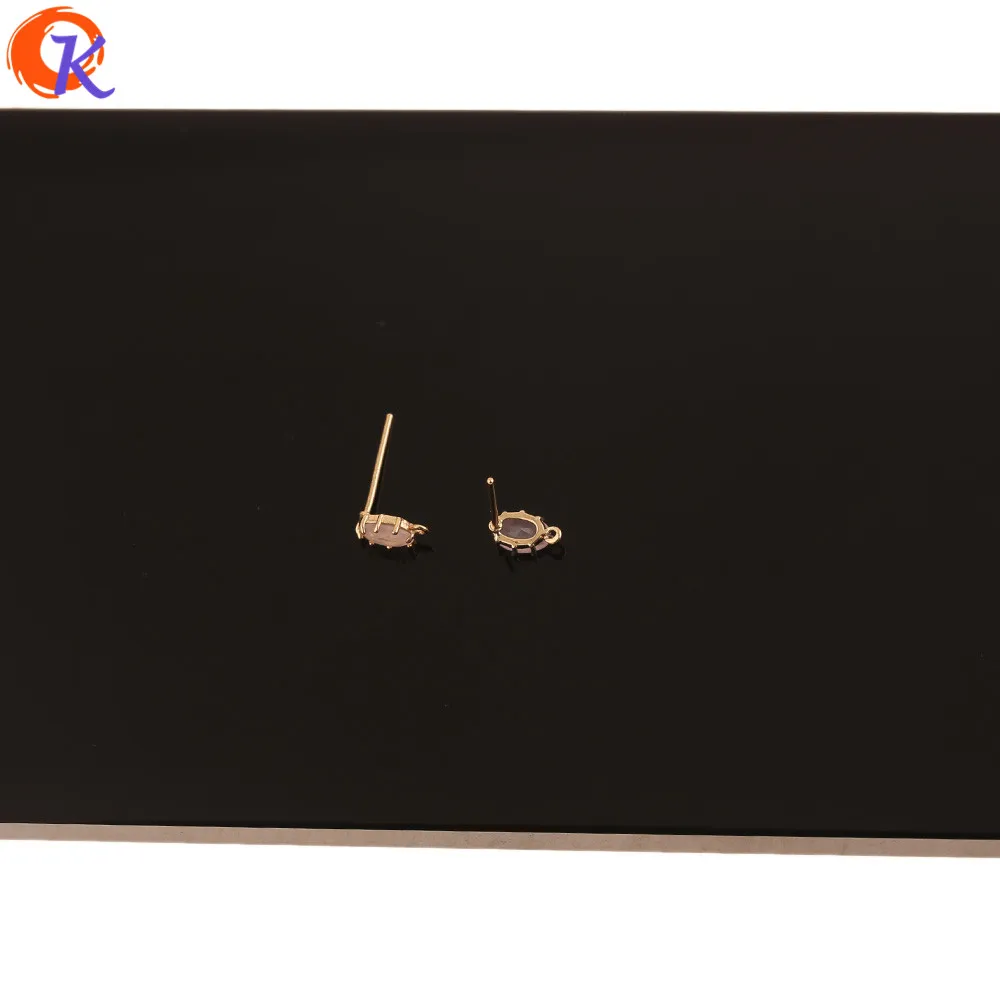 

Cordial Design 30Pcs 5*8MM Jewelry Accessories/Earring Findings/Genuine Gold Plating/DIY/Hand Made/Pink Crystal Earrings Stud