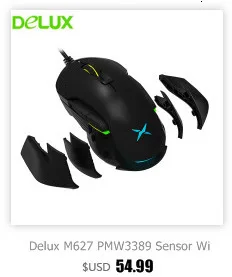 Delux Gamer Gaming T9X механическая клавиатура мышь комбинированная профессиональная Проводная клавиатура с одной рукой M618 Plus RGB вертикальная мышь