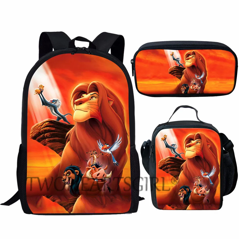 

Lion King Backpack Kids Cool Cartoon Print School Bag Sets for Boys Girls Bagpack School Supplies Mochila Escolar